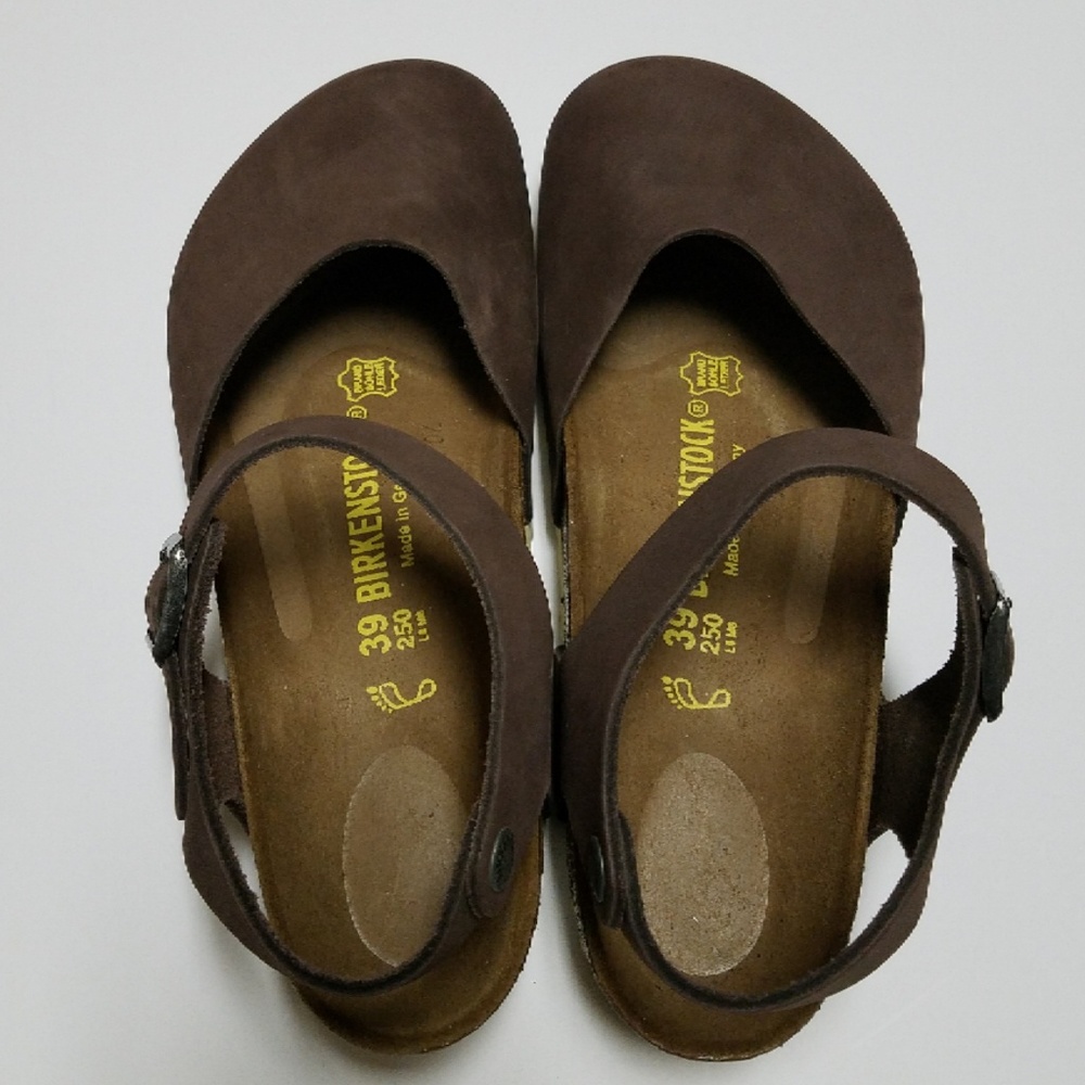 New Birkenstock Messina Brown Leather Clogs 39 - Picture 2 of 6